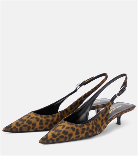 ysl leopard heels|SLINGBACKS .